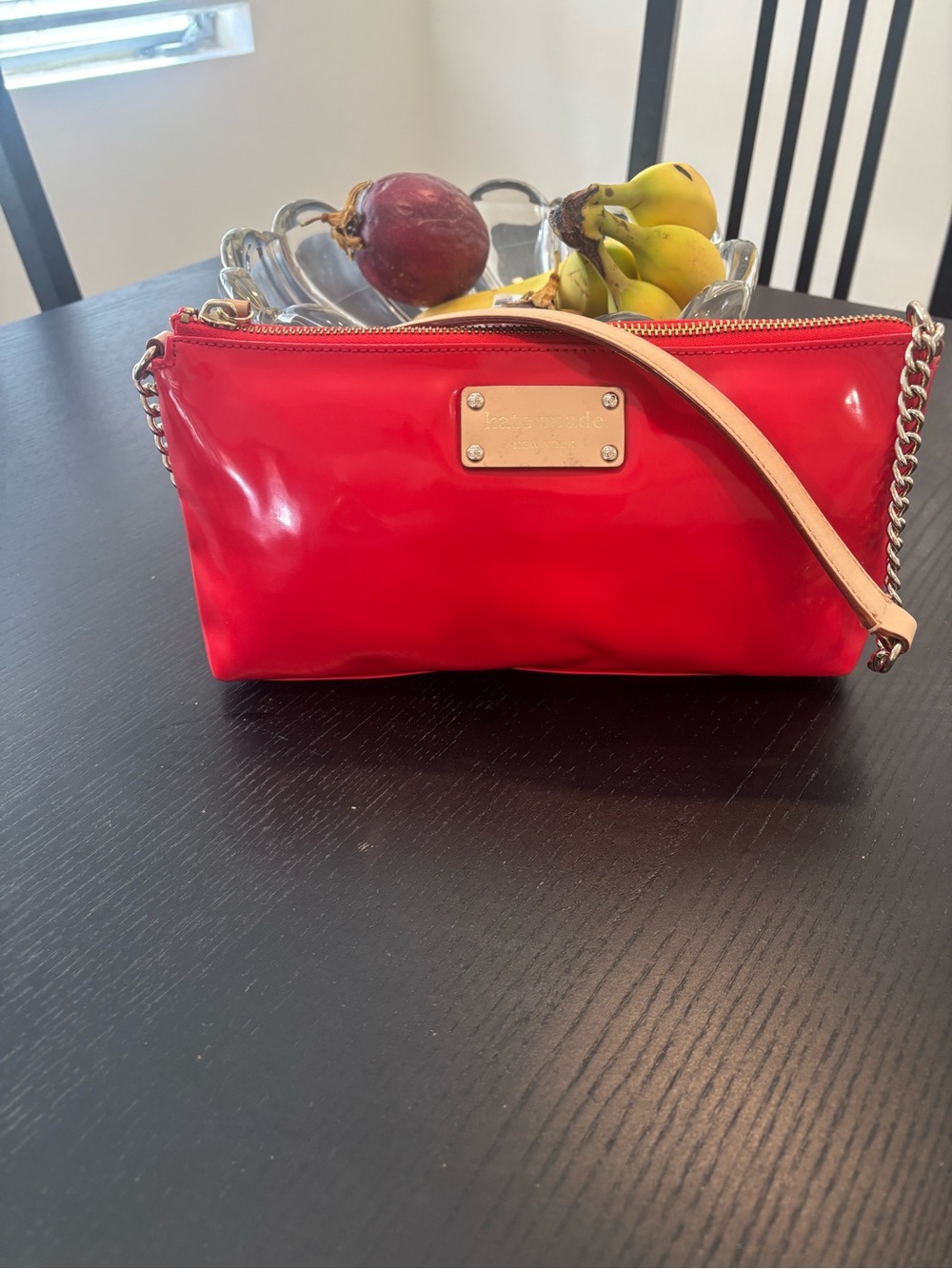 kate spade Baquette Classified Red Patent Leather Crossbody Clutch NWOT